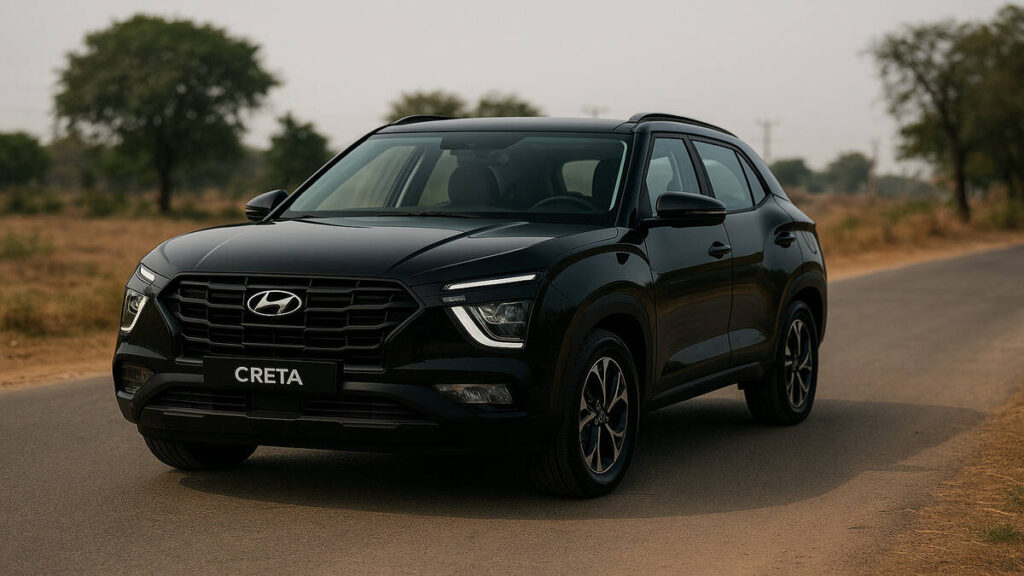Hyundai Creta 2025 side profile in Titan Grey