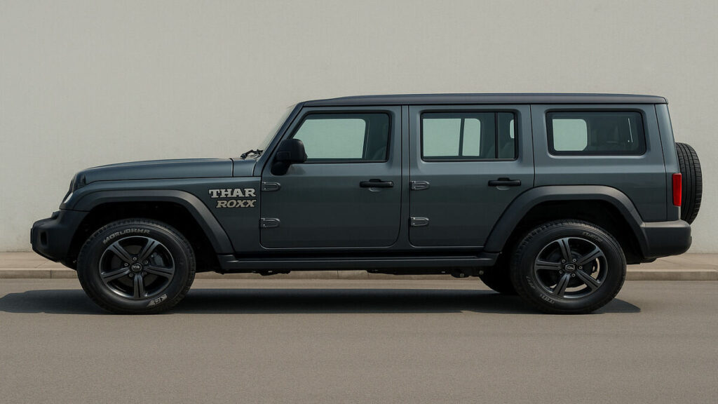Mahindra Thar ROXX full side profile with muscular wheel arches
