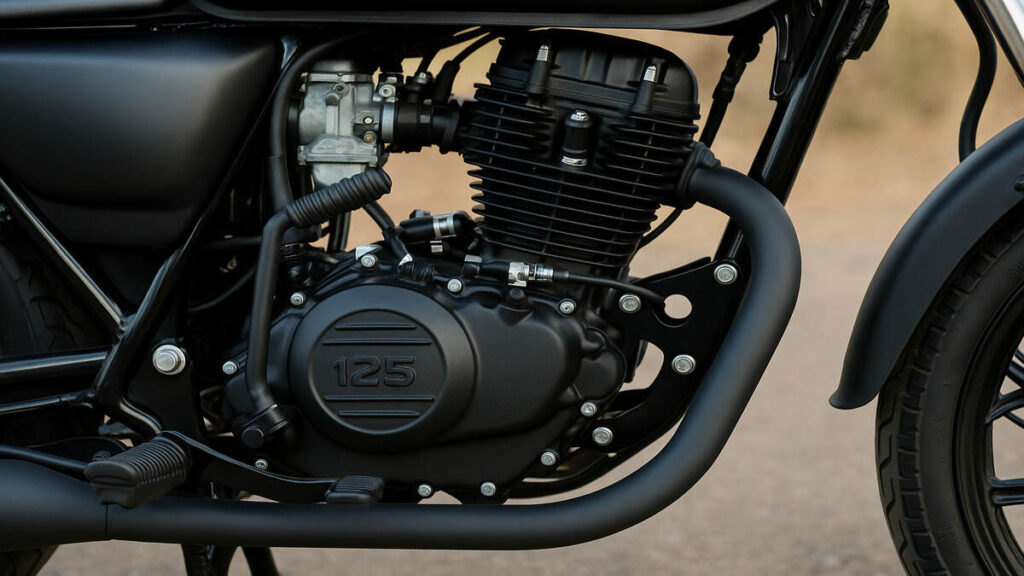 Tata 125cc bike engine close-up