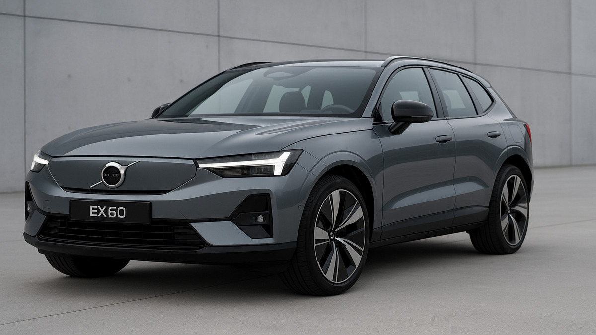 Volvo EX60 front 3/4 angle view