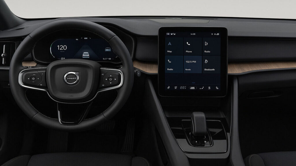 Volvo EX60 interior dashboard and infotainment system